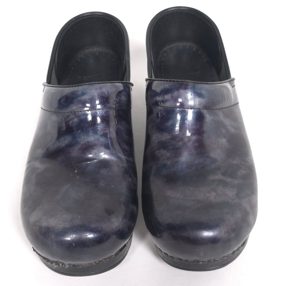DANSKO Women's Leather Clogs US 8.5 EU 39 Blue &‎ Green Comfort Slip on